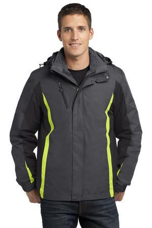 Port Authority Colorblock 3-in-1 Jacket. J321 Magnet Grey/ Black/ Charge Green
