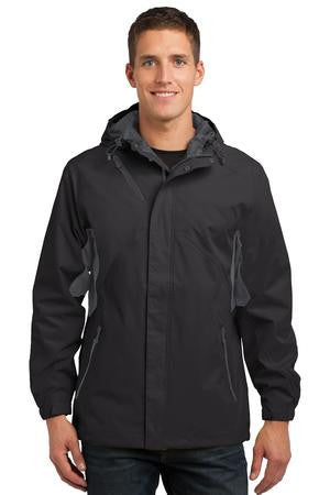 Port Authority Cascade Waterproof Jacket.  J322 Black/ Magnet Grey