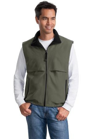 Port Authority Reversible Terra-Tek Nylon and Fleece Vest. J749 Titanium/black