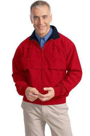 Port Authority Classic Poplin Jacket. J753 Red/Dark Navy