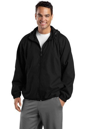 Sport-Tek Hooded Raglan Jacket. JST73 Black