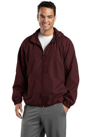 Sport-Tek Hooded Raglan Jacket. JST73 Maroon