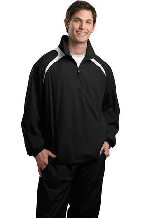 Sport-Tek 1/2-Zip Wind Shirt. JST75 Black/white