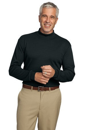 Port Authority Interlock Knit Mock Turtleneck.  K321 Black