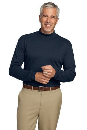 Port Authority Interlock Knit Mock Turtleneck.  K321 Navy