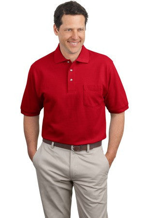 Port Authority Pique Knit Polo with Pocket.  K420P Red