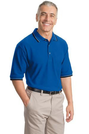 Port Authority Cool Mesh Polo with Tipping Stripe Trim. K431 Royal/ khaki/ navy
