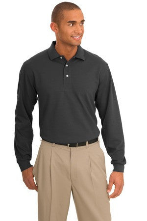 Port Authority Tall Rapid Dry Long Sleeve Polo. TLK455LS Charcoal