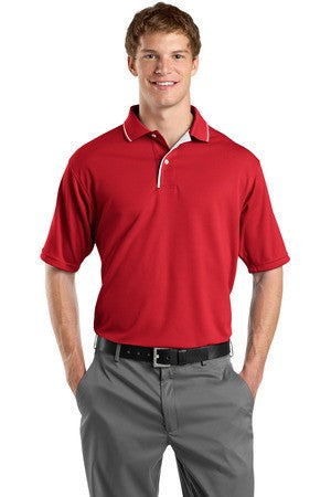 Sport-Tek Dri-Mesh Polo with Tipped Collar and Piping.  K467 Red/white