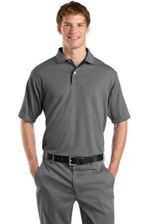 Sport-Tek Dri-Mesh Polo with Tipped Collar and Piping.  K467 Steel/black