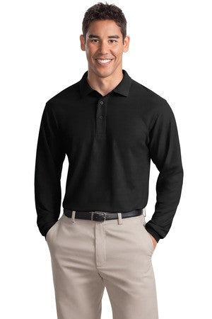 Port Authority Tall Silk Touch Long Sleeve Polo. TLK500LS Black