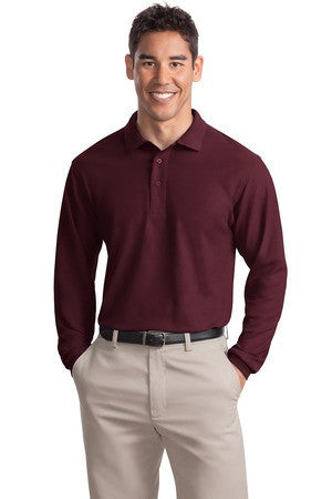 Port Authority Long Sleeve Silk Touch Polo.  K500LS Burgundy