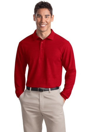 Port Authority Tall Silk Touch Long Sleeve Polo. TLK500LS Red
