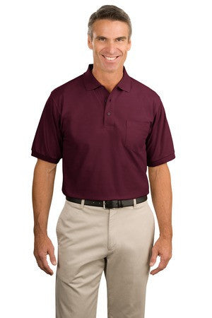 Port Authority Tall Silk Touch Polo with Pocket. TLK500P Burgundy