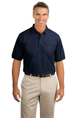Port Authority Silk Touch Polo with Pocket.  K500P Navy