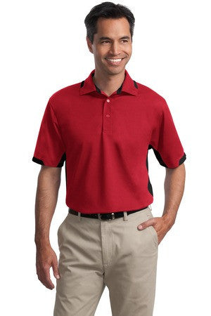 Port Authority Dry Zone Colorblock Ottoman Polo. K524 Engine Red/Black