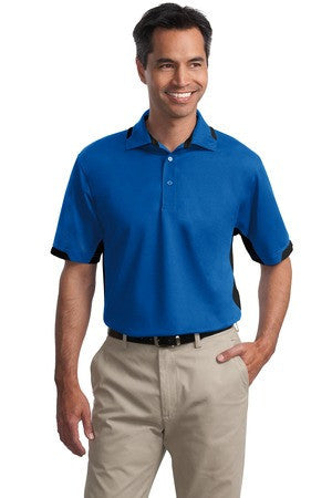 Port Authority Dry Zone Colorblock Ottoman Polo. K524 Royal/black