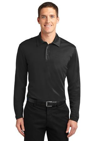 Port Authority Silk Touch Performance Long Sleeve Polo. K540LS Black