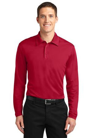 Port Authority Silk Touch Performance Long Sleeve Polo. K540LS Red
