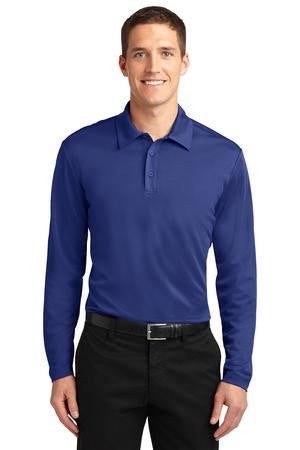 Port Authority Silk Touch Performance Long Sleeve Polo. K540LS Royal