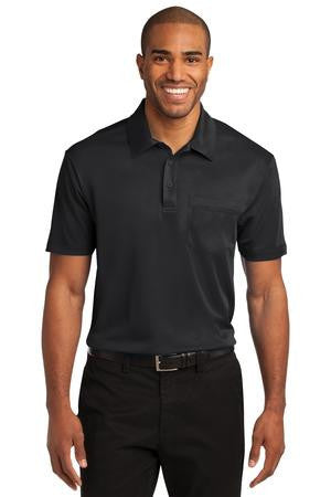 Port Authority Silk Touch Performance Pocket Polo. K540P Black