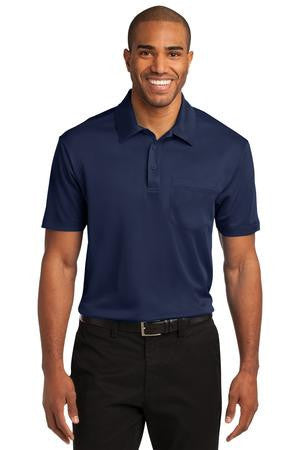 Port Authority Silk Touch Performance Pocket Polo. K540P Navy