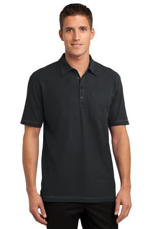 Port Authority Modern Stain-Resistant Pocket Polo. K559 Black
