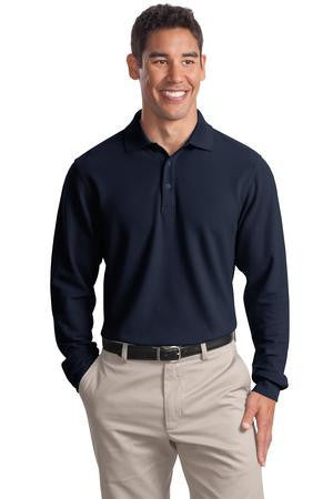 Port Authority Tall Long Sleeve EZCotton Pique Polo. TLK800LS Navy