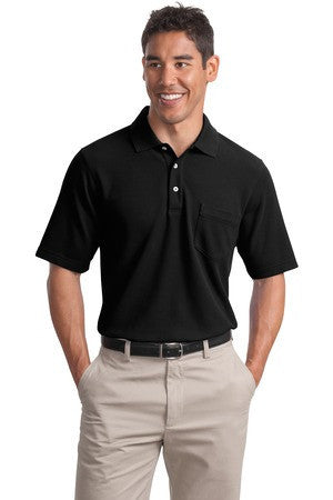 Port Authority EZCotton Pique Pocket Polo. K800P Black
