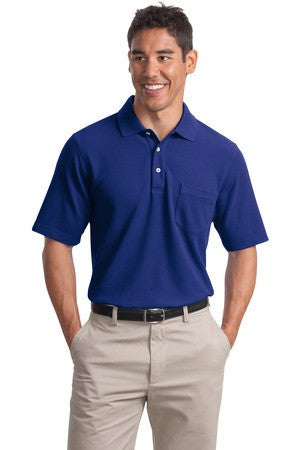 Port Authority EZCotton Pique Pocket Polo. K800P Cobalt blue