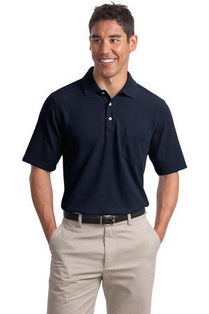 Port Authority EZCotton Pique Pocket Polo. K800P Navy