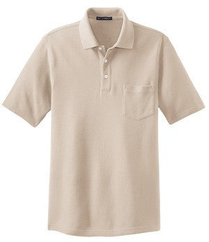 Port Authority EZCotton Pique Pocket Polo. K800P Oyster