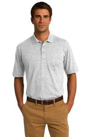 Port & Company 5.5-Ounce Jersey Knit Pocket Polo. KP55P Ash