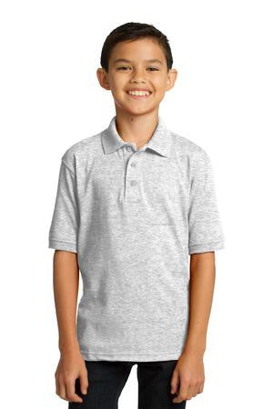 Port & Company Youth 5.5-Ounce Jersey Knit Polo. KP55Y Ash