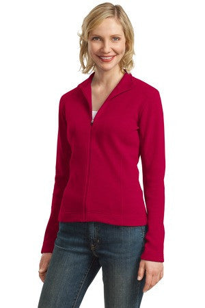 Port Authority Ladies Flatback Rib Full-Zip Jacket.  L221 True red