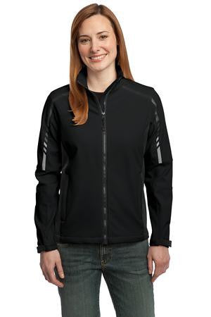 Port Authority Ladies Embark Soft Shell Jacket. L307 Black/Deep Grey