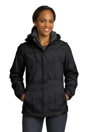 Port Authority Ladies Brushstroke Print Insulated Jacket. L320 Black