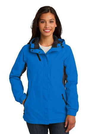 Port Authority Ladies Cascade Waterproof Jacket. L322 Imperial Blue/ Black