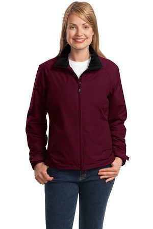 Port Authority Ladies Challenger Jacket. L354 Maroon/true black