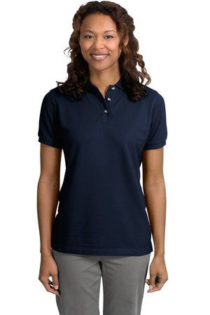 Port Authority Ladies Pique Knit Polo.  L420 Navy