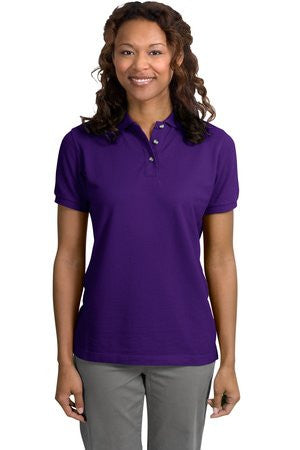 Port Authority Ladies Pique Knit Polo.  L420 Purple