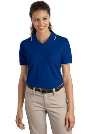 Port Authority Ladies Cool Mesh  Polo with Tipping Stripe Trim.  L431 Royal/navy/khaki