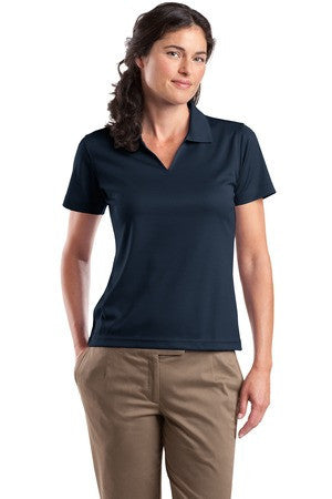 Sport-Tek Ladies Dri-Mesh V-Neck Polo.  L469 Navy