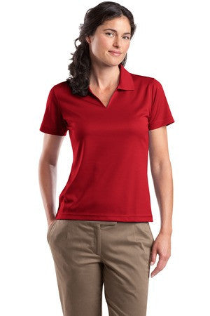 Sport-Tek Ladies Dri-Mesh V-Neck Polo.  L469 Red