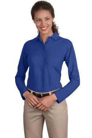 Port Authority Ladies Long Sleeve Silk Touch Polo.  L500LS Royal