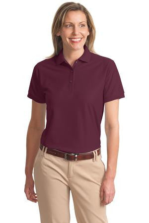 Port Authority Ladies Silk Touch Polo.  L500 Burgundy