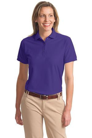 Port Authority Ladies Silk Touch Polo.  L500 Purple