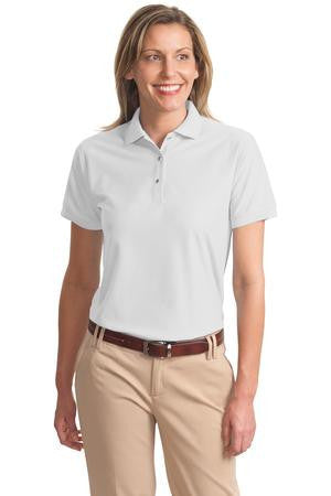 Port Authority Ladies Silk Touch Polo.  L500 White