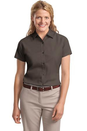 Port Authority Ladies Short Sleeve Easy Care  Shirt.  L508 Bark