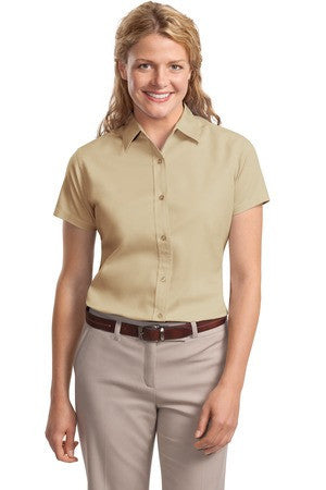 Port Authority Ladies Short Sleeve Easy Care  Shirt.  L508 Stone
